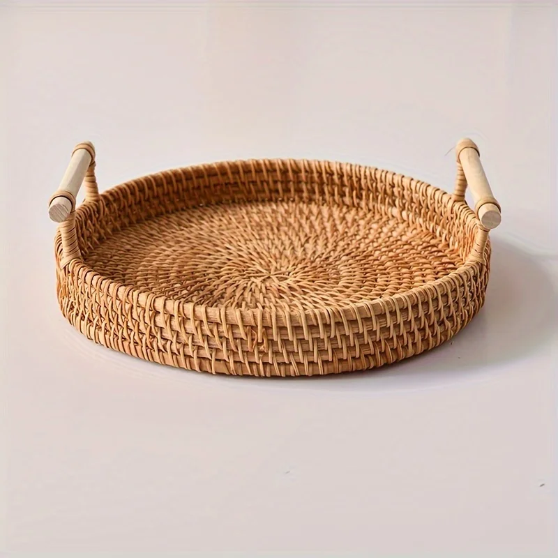 Rattan Tray Handle - Basket, Handmade Wicker Serving Tray, Rattan