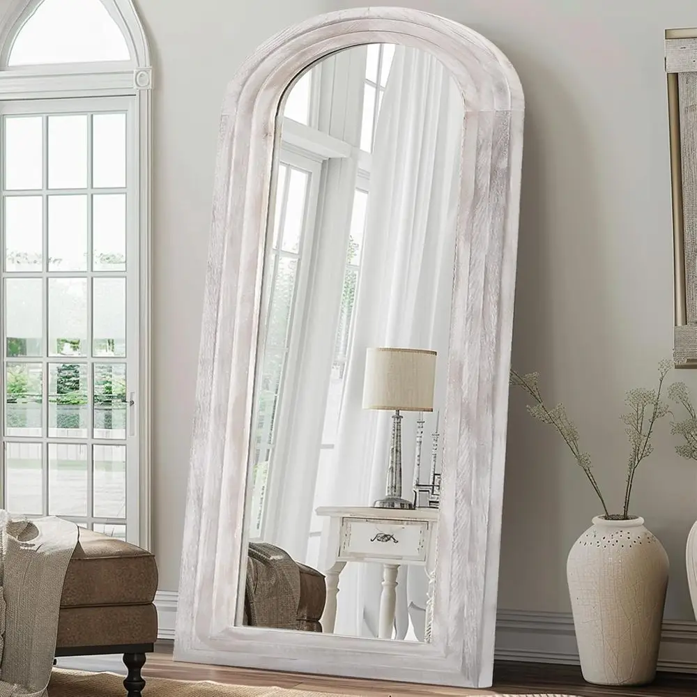 Arch Mirror Leaning - Arched ull Length Mirror with Solid