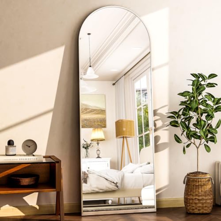 Arch Mirror Leaning - 64x21 Arched Full Length Mirror Free