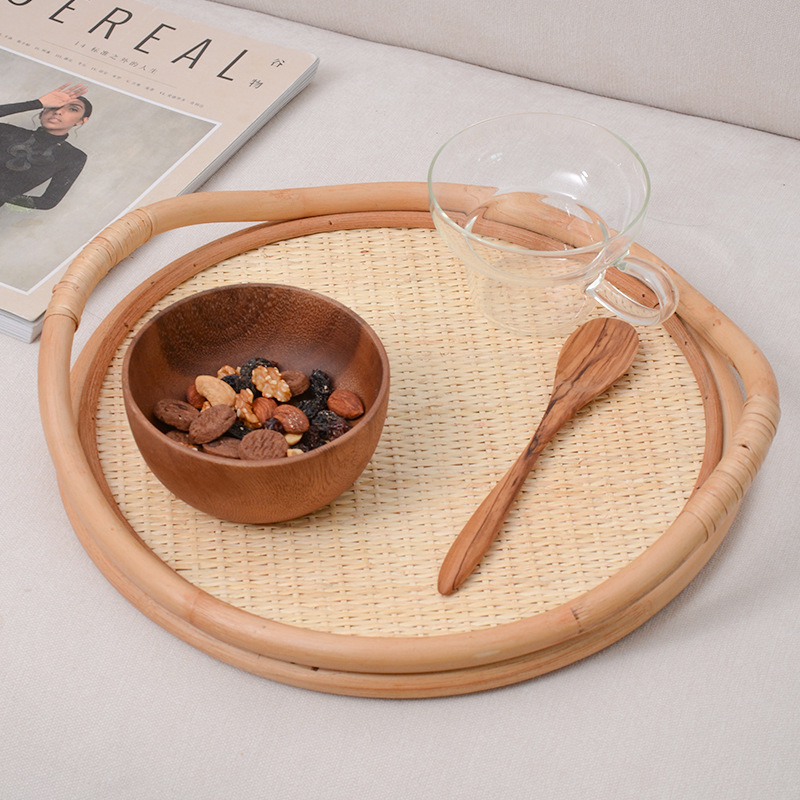 Natural Rattan Woven Tray, Sto - Rattan Tray Handle ulasan dan harga