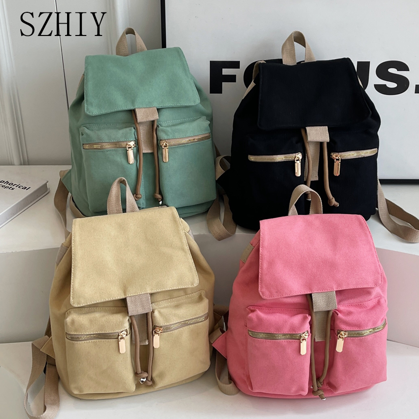 Canvas Backpack Women Travel B - Interior Design Women ulasan dan harga