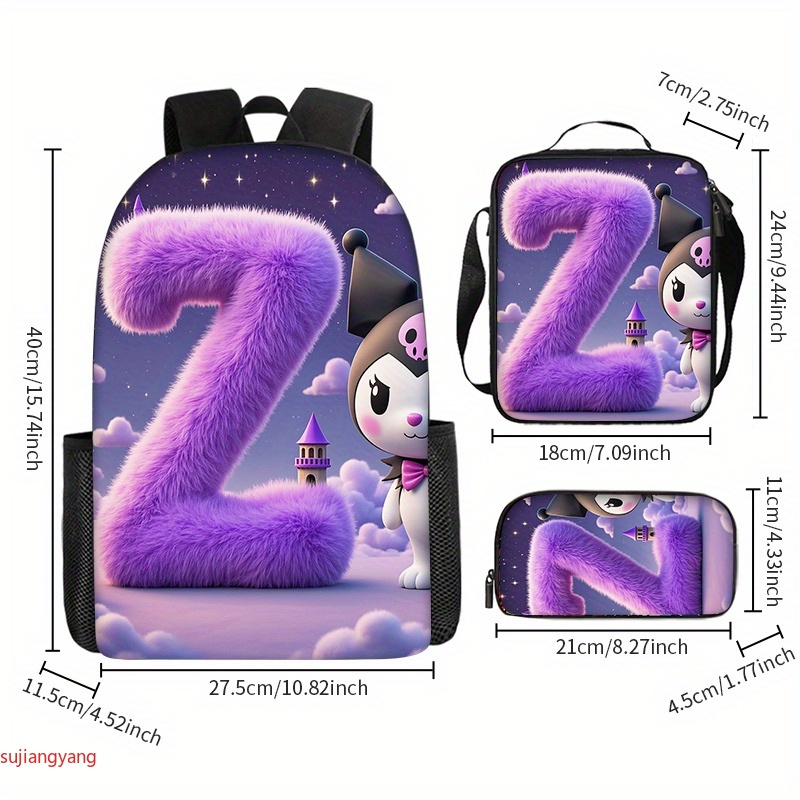 3pcs Kuromi Letter-Themed Back - Interior Design Its ulasan dan harga