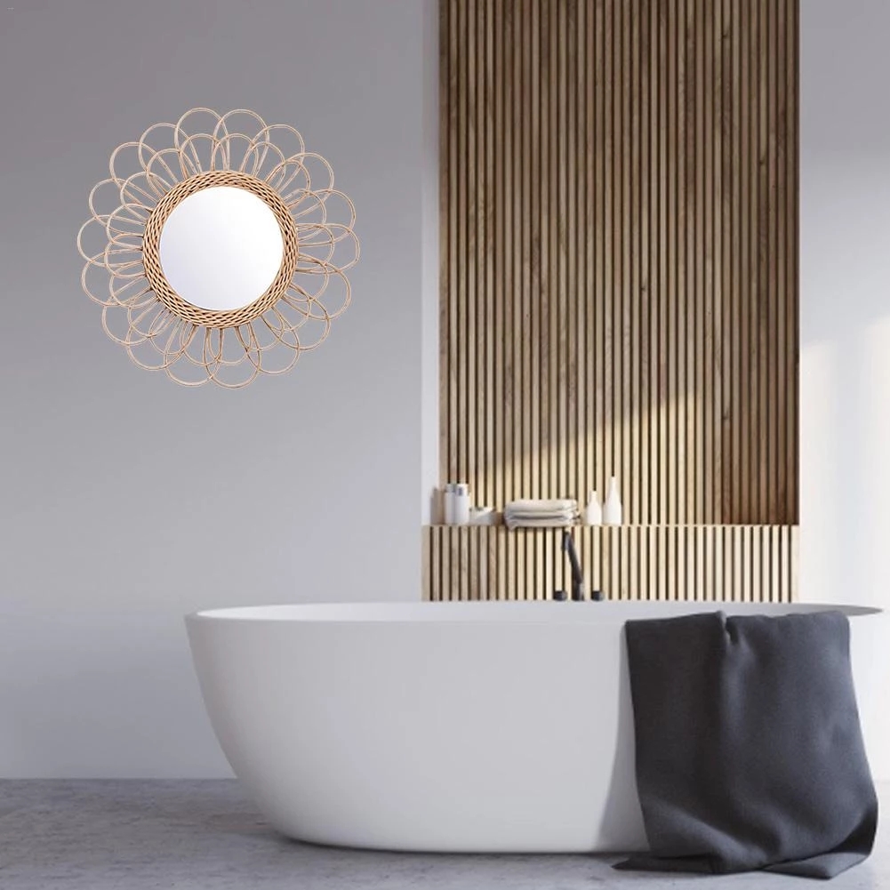 Rattan Mirror Innovative Home  - Rattan Mirror Round ulasan dan harga