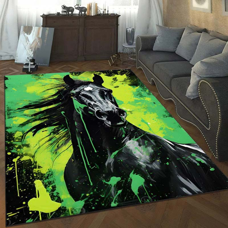 Abstract Horse Rug in Green an - Interior Design Elements ulasan dan harga