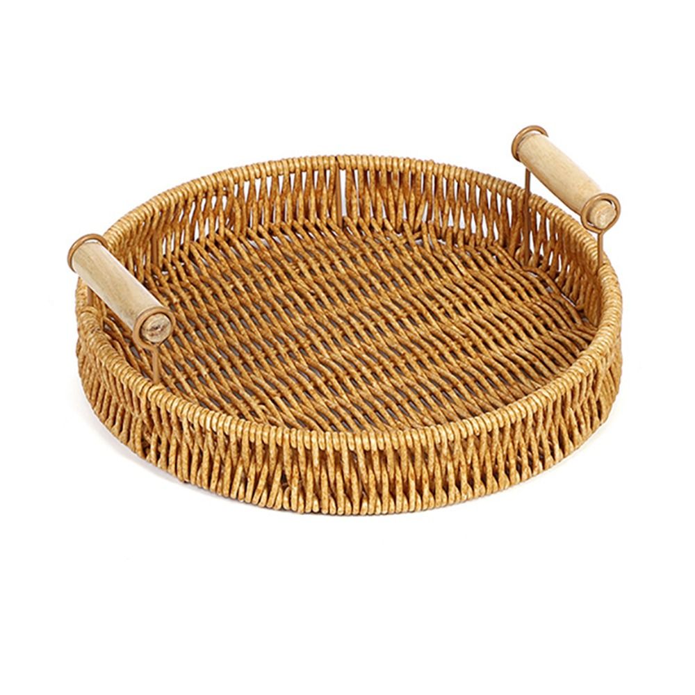 1Pcs Breakfast Bread Food Hand - Rattan Tray Handle ulasan dan harga