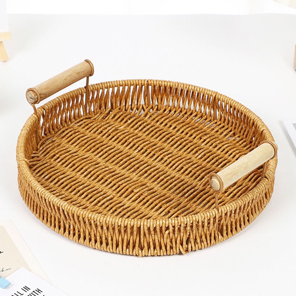 1Pcs Breakfast Bread Food Hand - Rattan Tray Handle ulasan dan harga