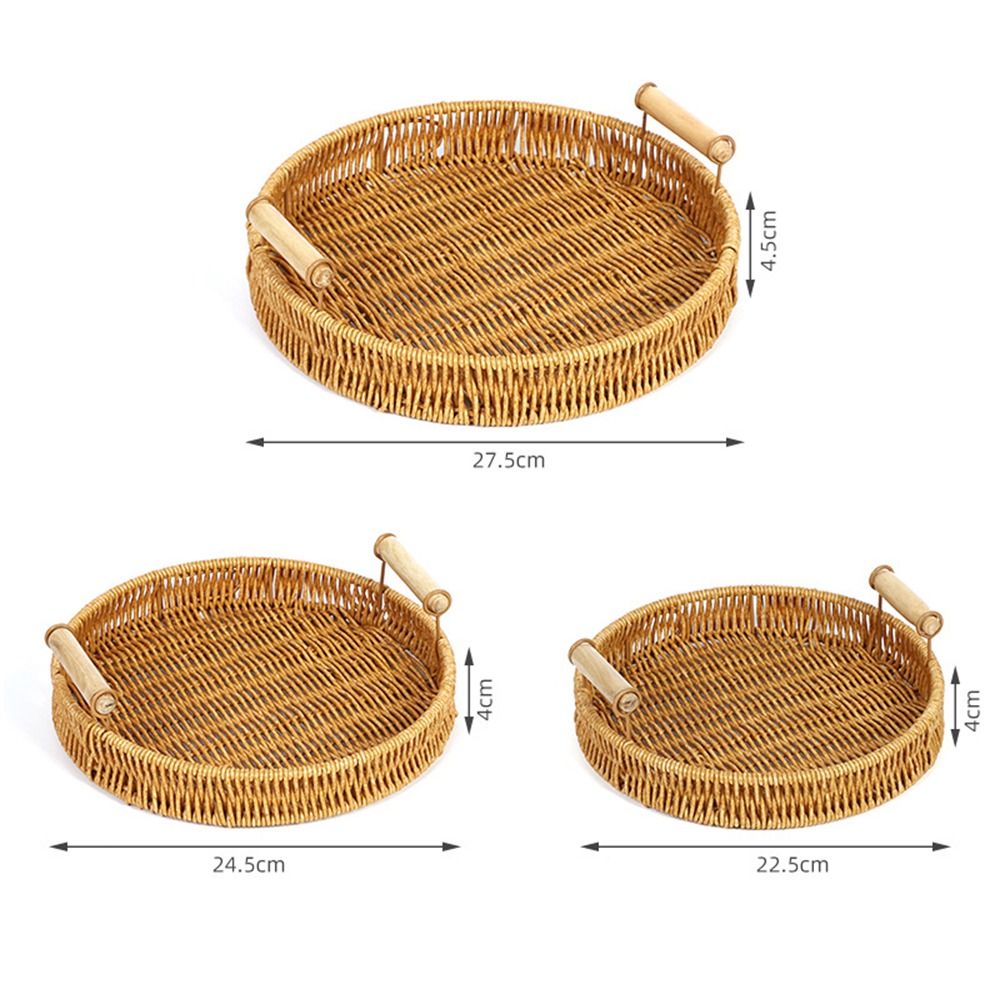 1Pcs Breakfast Bread Food Hand - Rattan Tray Handle ulasan dan harga