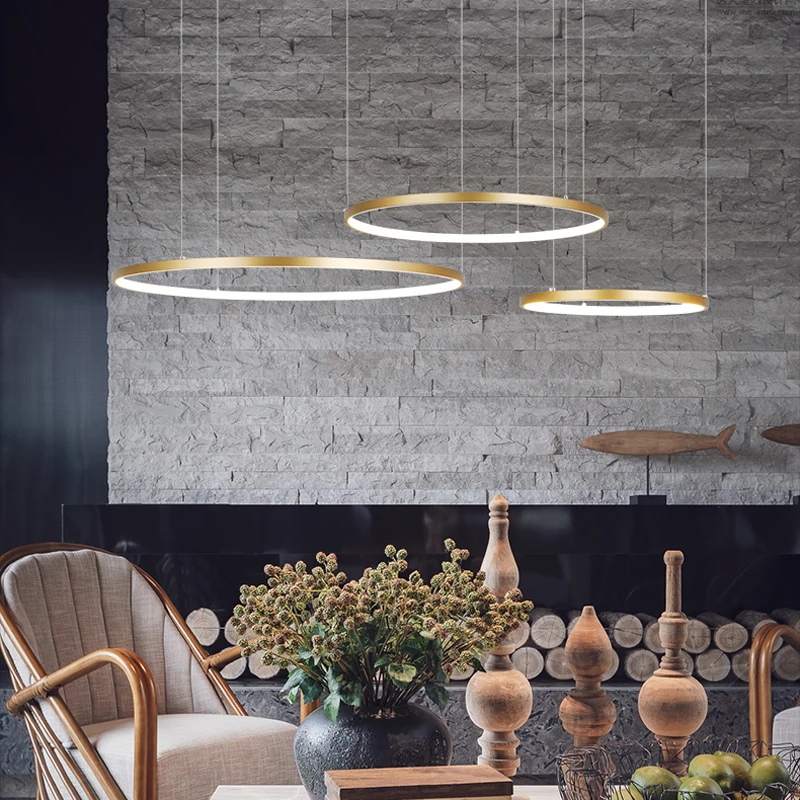 Modern LED Circle Rings Chande - Interior Design Remote ulasan dan harga