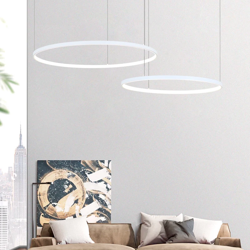 Modern LED Circle Rings Chande - Interior Design Remote ulasan dan harga