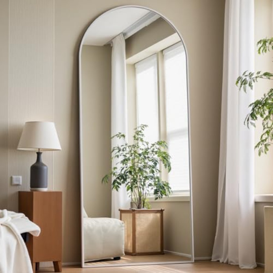 Arched White Full Length Mirro - Arch Mirror Leaning ulasan dan harga