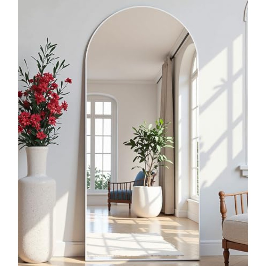 Arched White Full Length Mirro - Arch Mirror Leaning ulasan dan harga