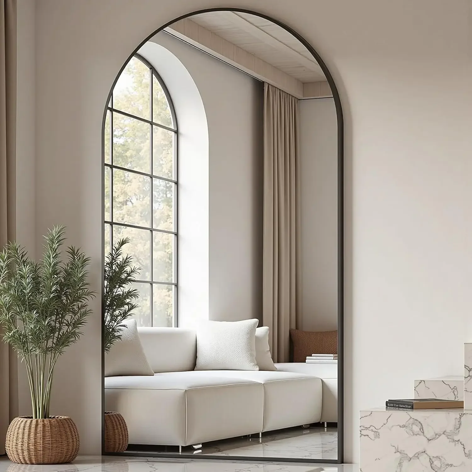 Arched Full Length Floor Mirro - Arch Mirror Leaning ulasan dan harga