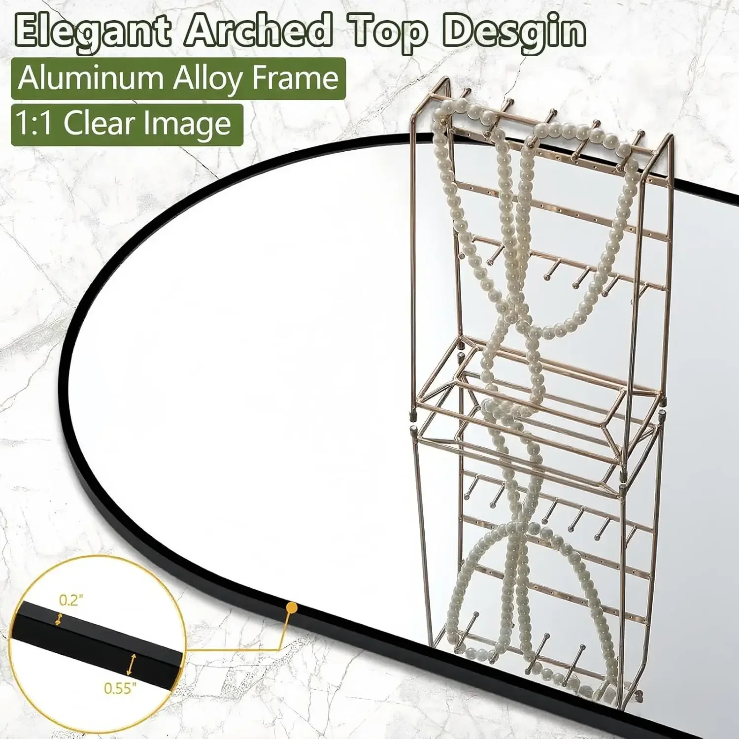 Arched Full Length Floor Mirro - Arch Mirror Leaning ulasan dan harga