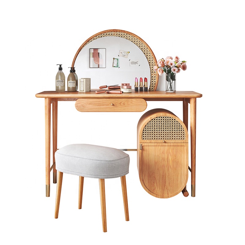 Bedroom furniture rattan decor - Rattan Mirror Round ulasan dan harga