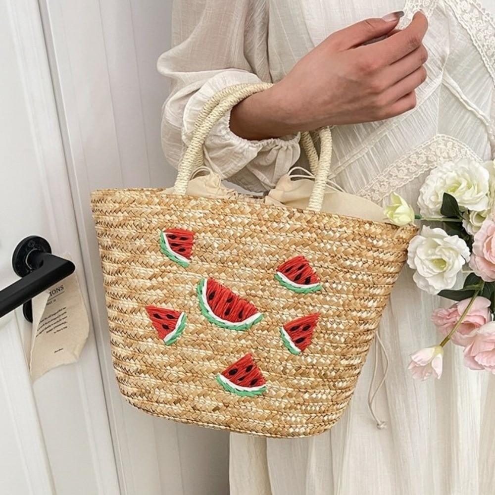 Embroidery String Straw Tote B - Interior Design Style ulasan dan harga