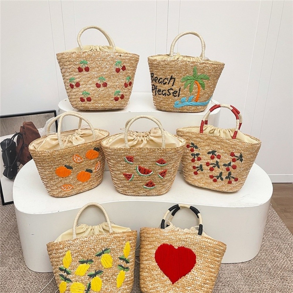 Embroidery String Straw Tote B - Interior Design Style ulasan dan harga