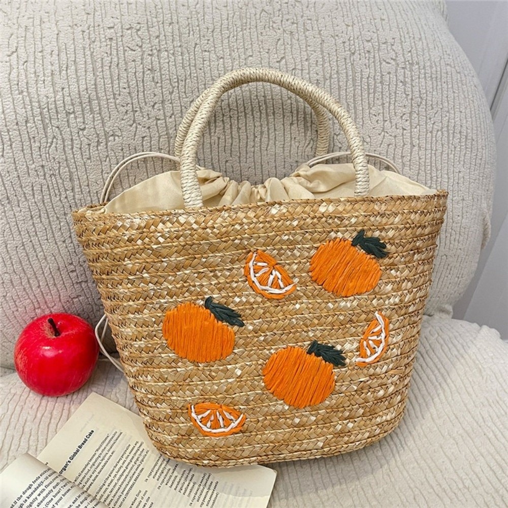 Embroidery String Straw Tote B - Interior Design Style ulasan dan harga