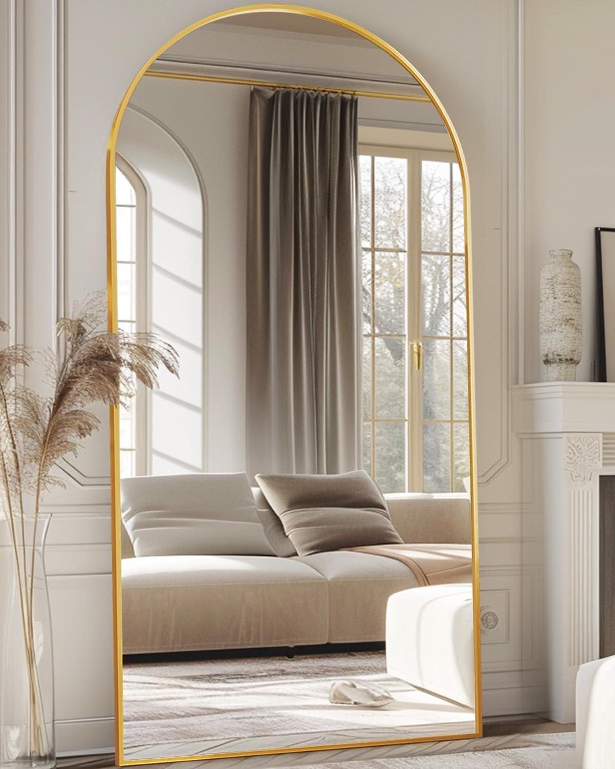 Oversized Full Length Mirror w - Arch Mirror Leaning ulasan dan harga