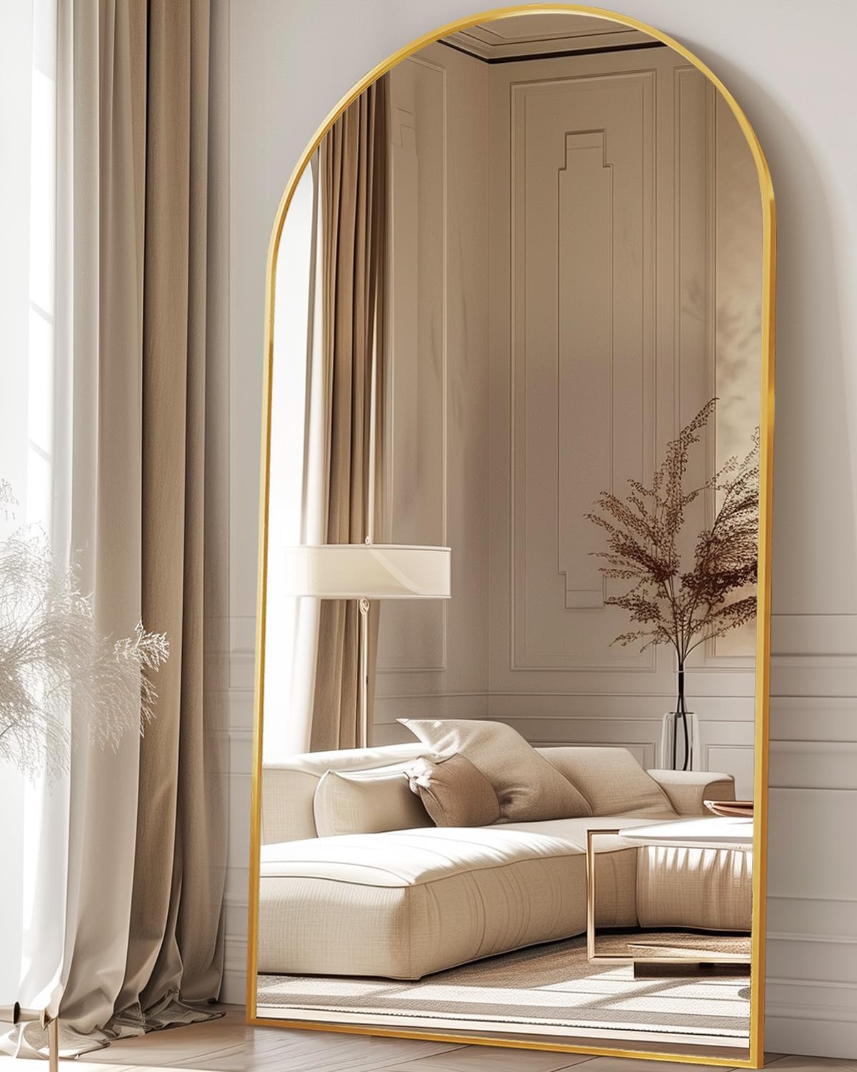 Oversized Full Length Mirror w - Arch Mirror Leaning ulasan dan harga
