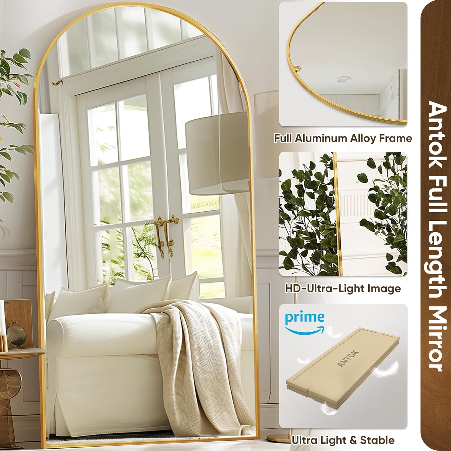 Oversized Full Length Mirror w - Arch Mirror Leaning ulasan dan harga