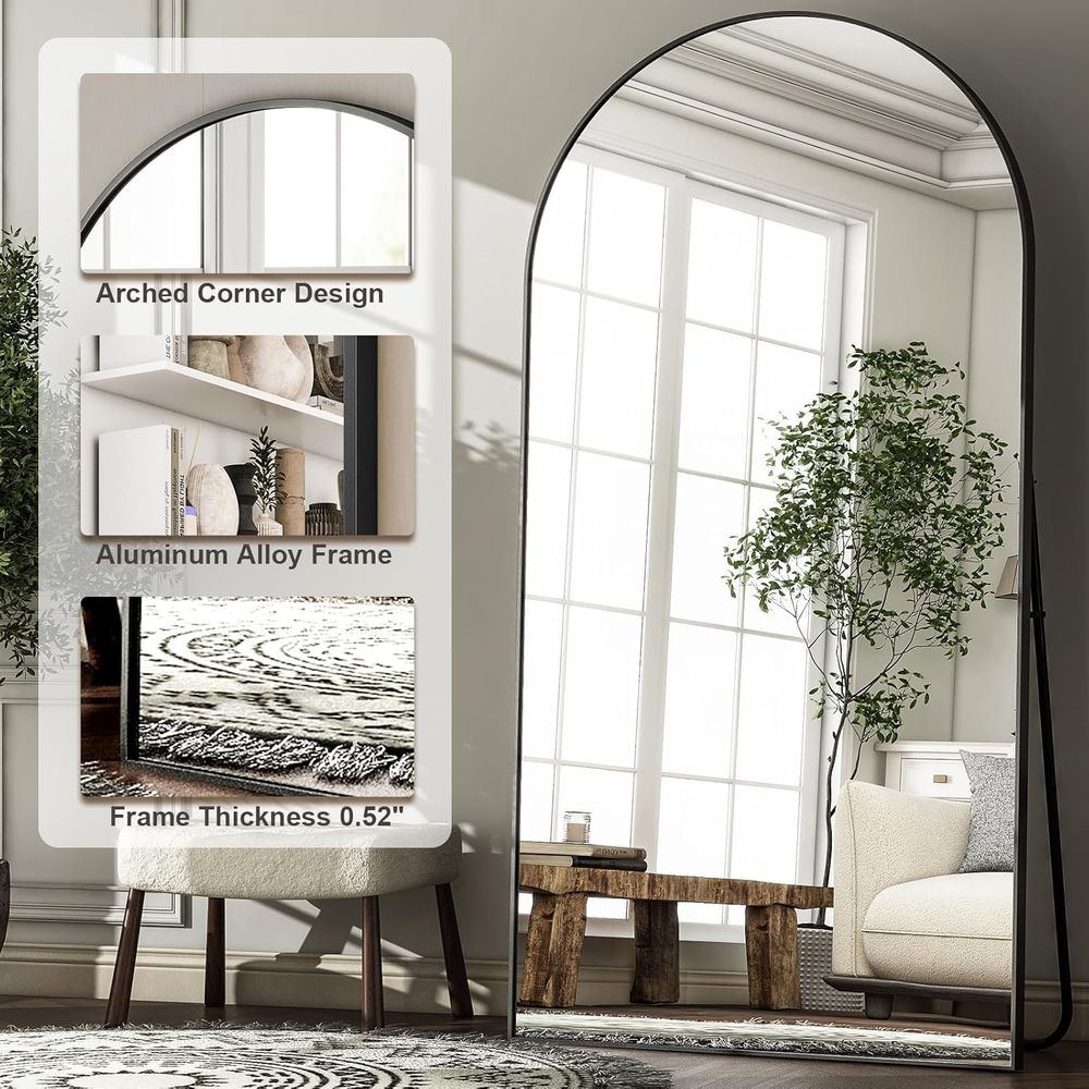 Large 76x46 Arch Floor Mirror  - Arch Mirror Leaning ulasan dan harga