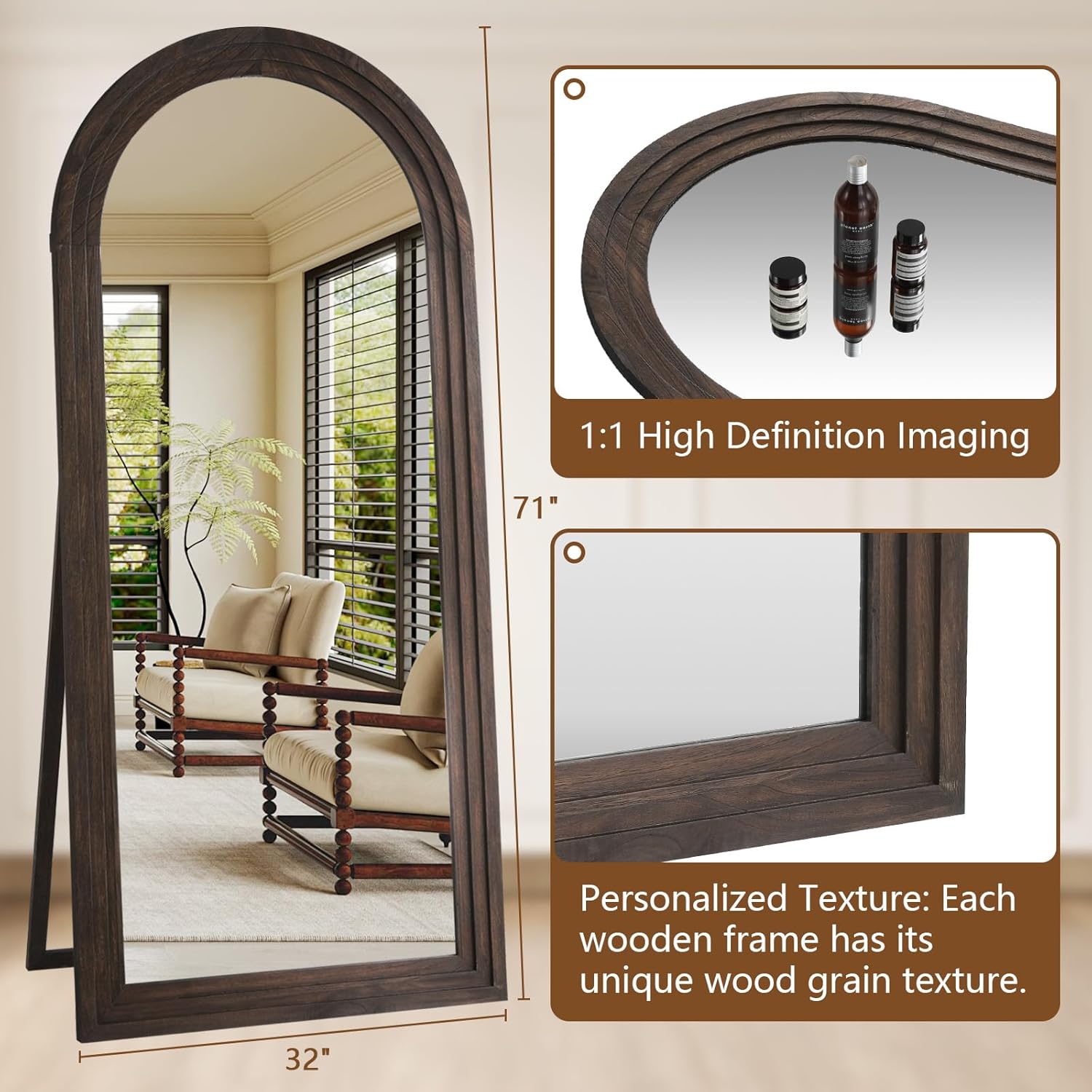 Arched Full Length Mirror Soli - Arch Mirror Leaning ulasan dan harga
