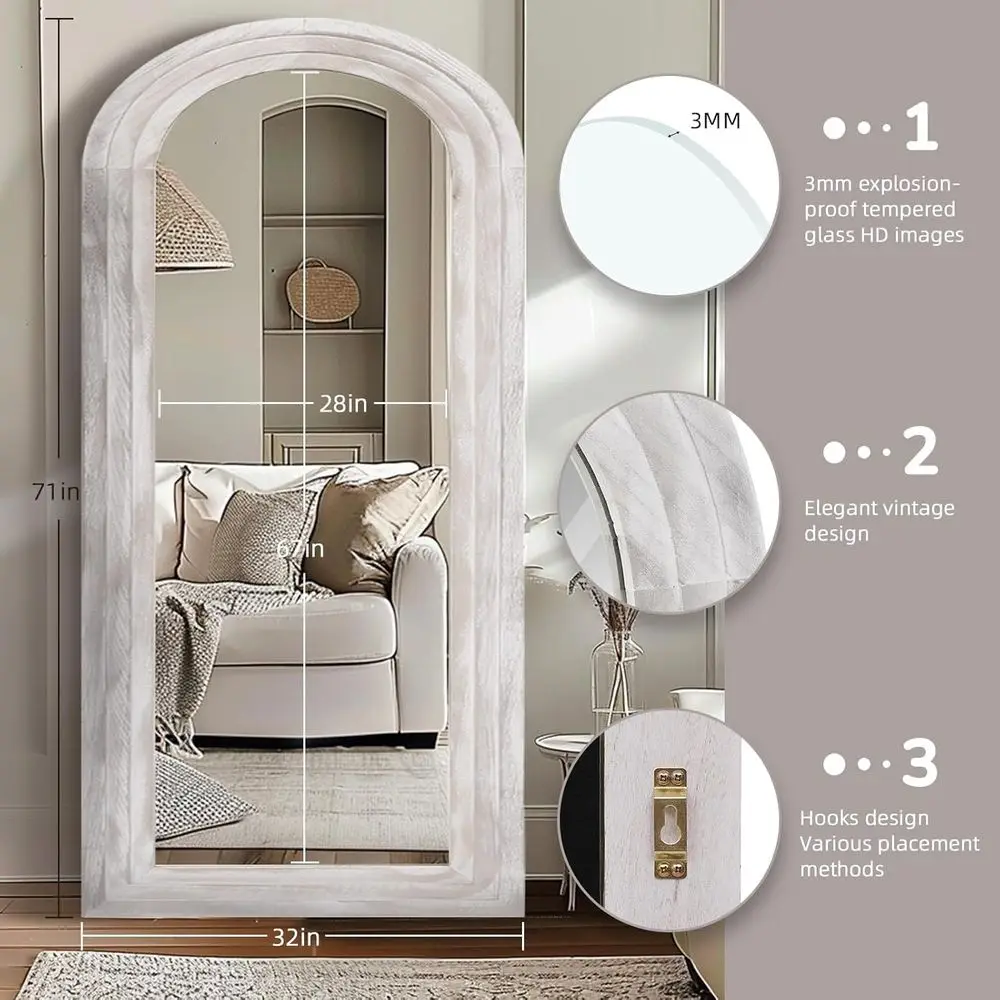 Arched ull Length Mirror with  - Arch Mirror Leaning ulasan dan harga