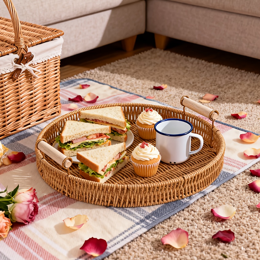Spring Picnic Set with a Ratta - Rattan Tray Handle ulasan dan harga