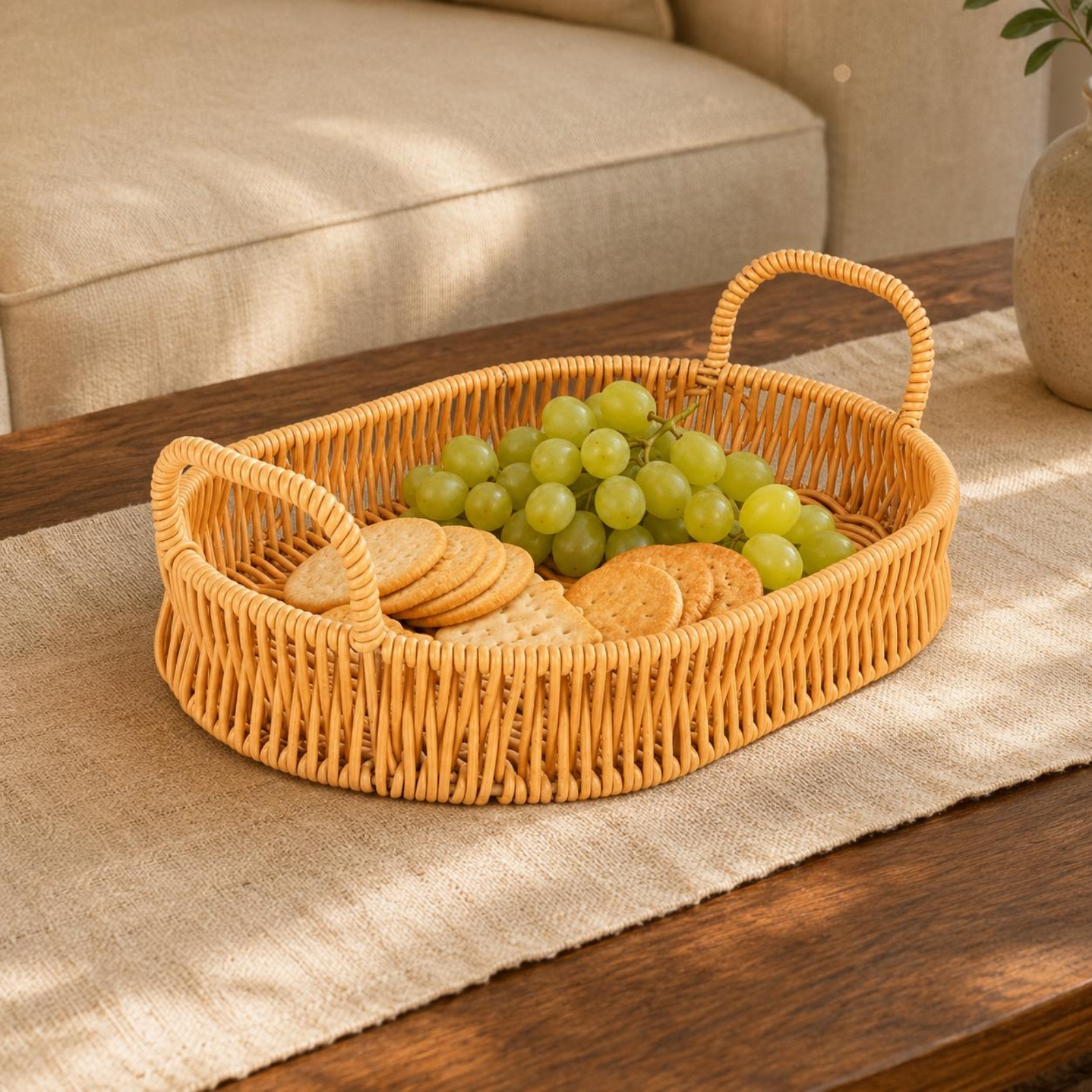 Woven Serving Tray Loop Handle - Rattan Tray Handle ulasan dan harga