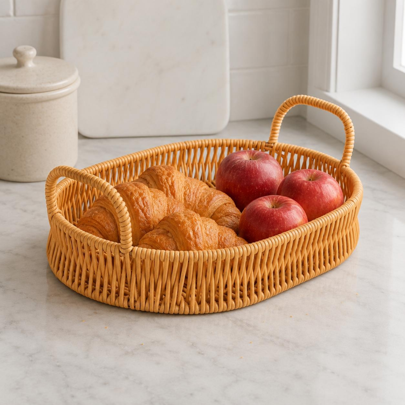 Woven Serving Tray Loop Handle - Rattan Tray Handle ulasan dan harga