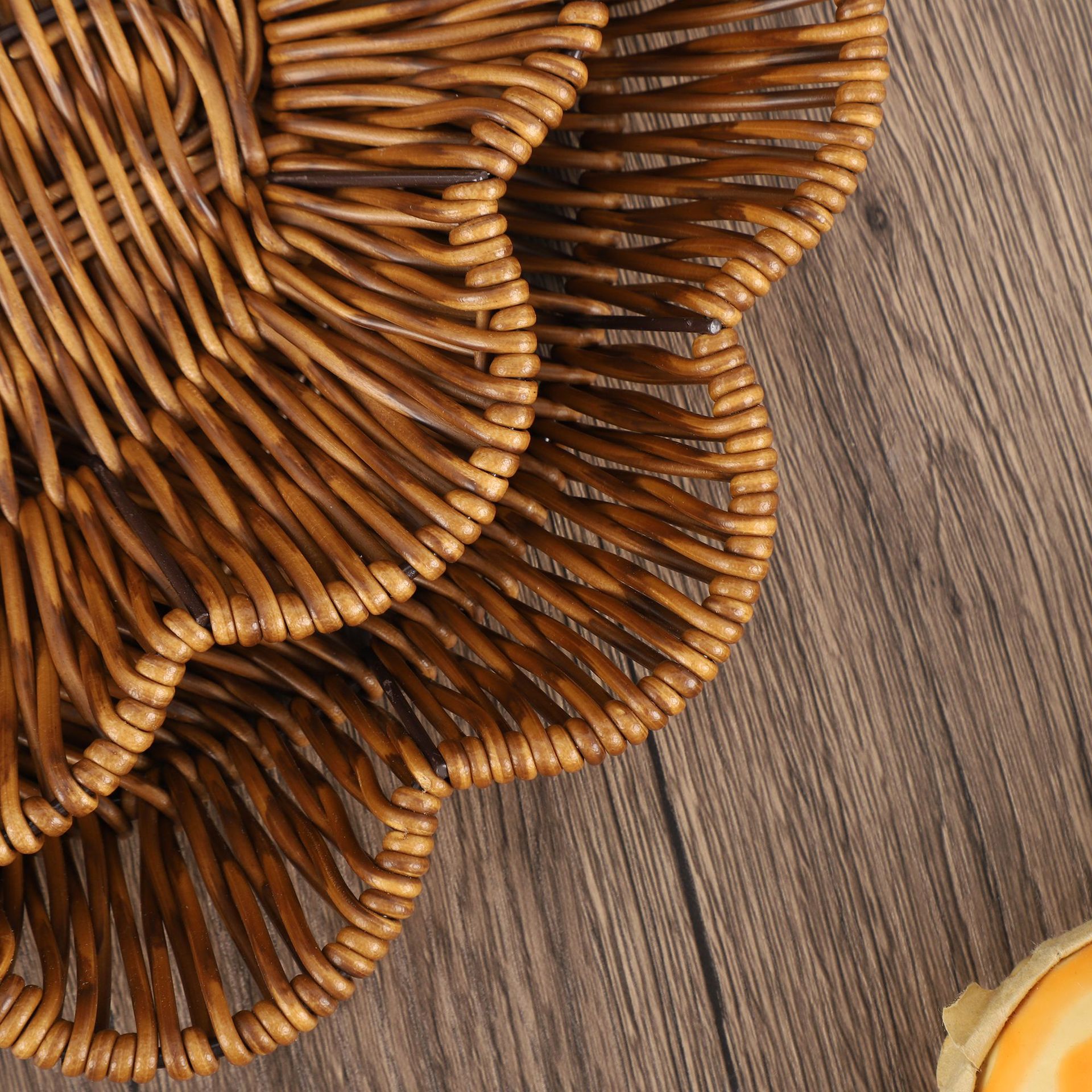 Handwoven Rattan Style Storage - Rattan Tray Handle ulasan dan harga