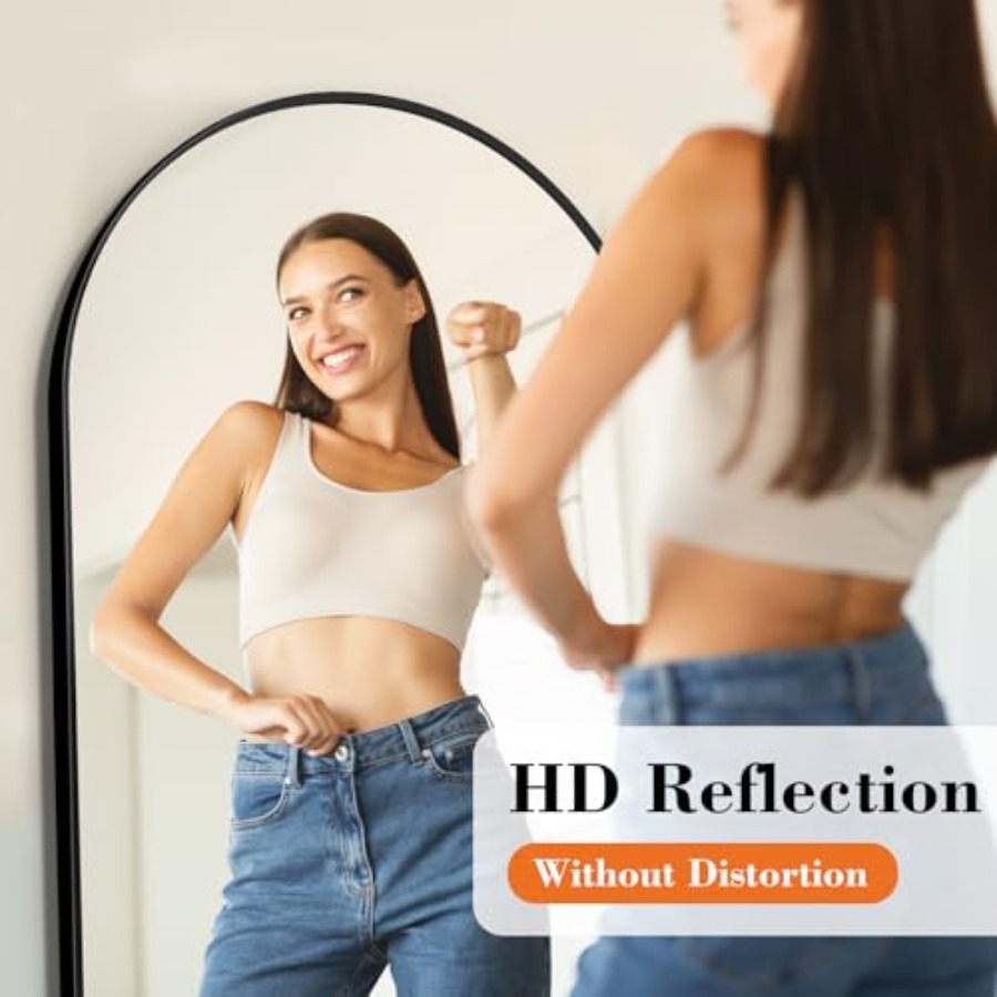 Black Arched Full Length Mirro - Arch Mirror Leaning ulasan dan harga