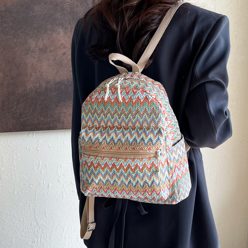 Colorful Grass Woven Backpack  - Interior Design Women ulasan dan harga