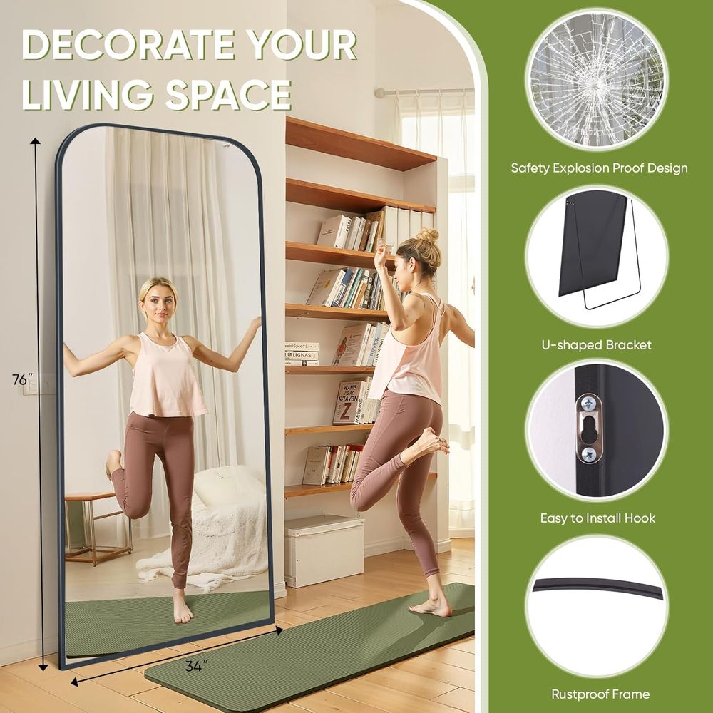 ull Length Mirror with Stand 7 - Arch Mirror Leaning ulasan dan harga